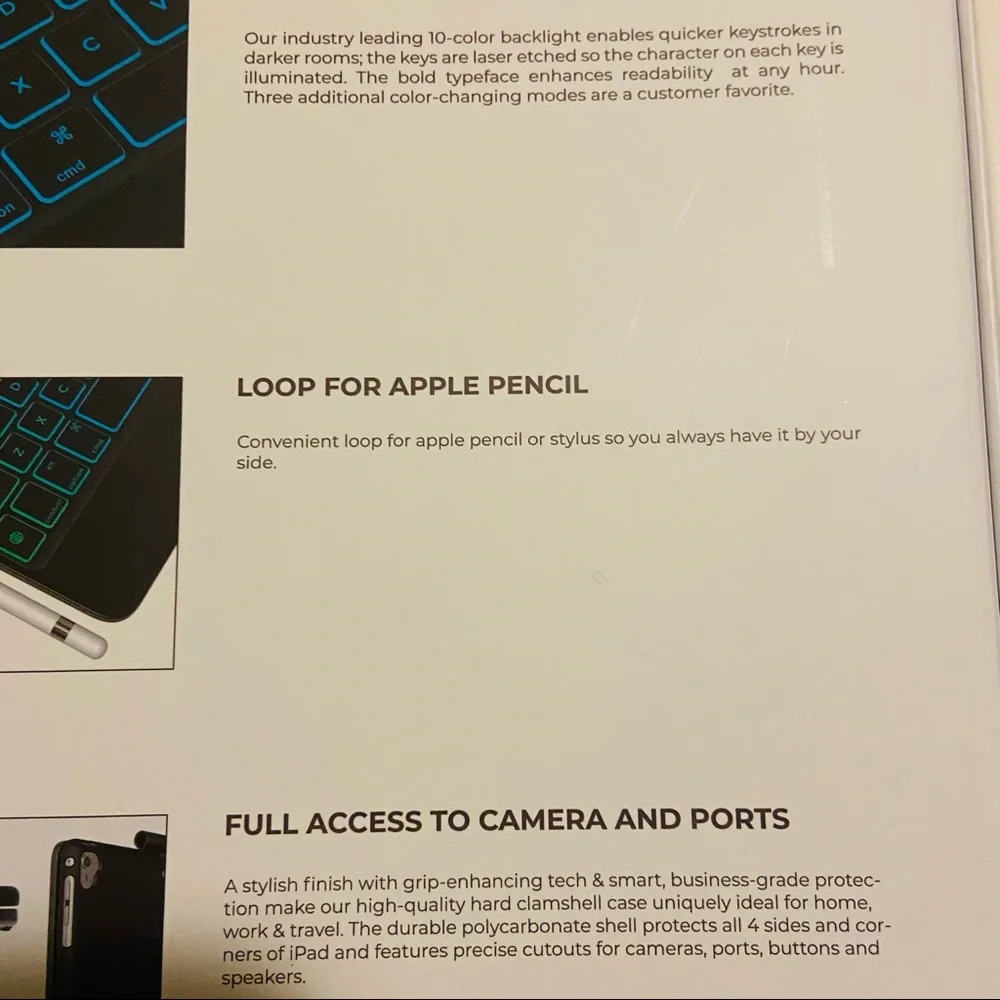 NWT Typecase Flexbook LED illuminated keyboard for iPad